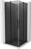 Mexen Velar L Duo Schiebeduschkabine 80 x 80 cm, Graphit, Gebürstetes Gun Gray - 871-080-080-02-43-66