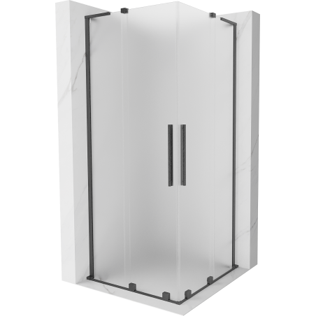 Mexen Velar L Duo Schiebedusche 80 x 80 cm, mattiert, gebürstet gun gray - 871-080-080-02-33-66