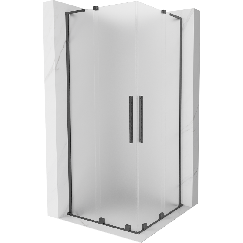 Mexen Velar L Duo Schiebeduschkabine 90 x 90 cm, satiniert, gebürstetes Gun Gray - 871-090-090-02-33-66