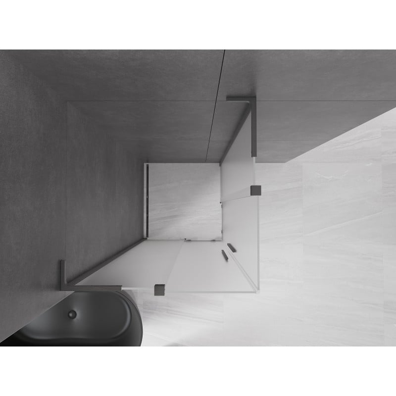 Mexen Velar L Duo Duschkabine schiebbar 100 x 100 cm, satiniert, gebürstet Gun Gray - 871-100-100-02-33-66