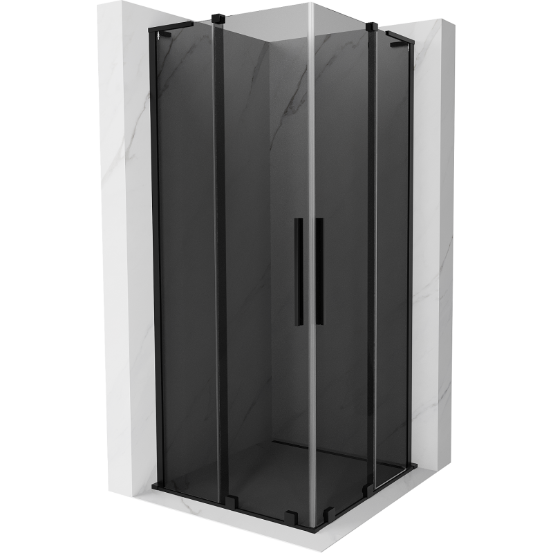 Mexen Velar L Duo Duschkabine zum Schieben 80 x 80 cm, Graphit, Schwarz - 871-080-080-02-43-70