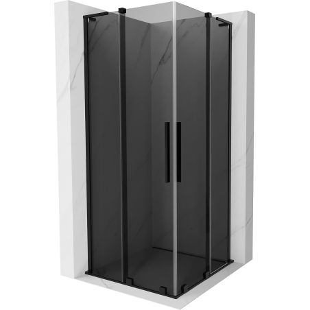 Mexen Velar L Duo Duschkabine zum Schieben 80 x 80 cm, Graphit, Schwarz - 871-080-080-02-43-70