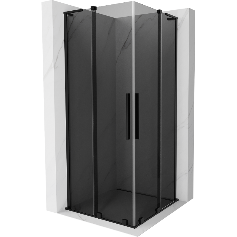 Mexen Velar L Duo Schiebeduschkabine 100 x 100 cm, Graphit, Schwarz - 871-100-100-02-43-70