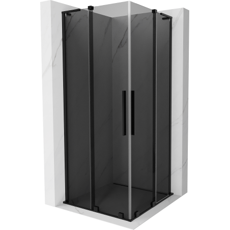 Mexen Velar L Duo Schiebeduschkabine 100 x 100 cm, Graphit, Schwarz - 871-100-100-02-43-70