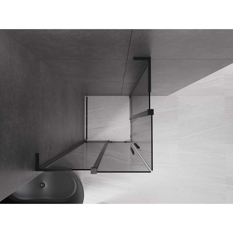 Mexen Velar L Duo Duschkabine zum Schieben 80 x 80 cm, Graphit, Schwarz - 871-080-080-02-43-70