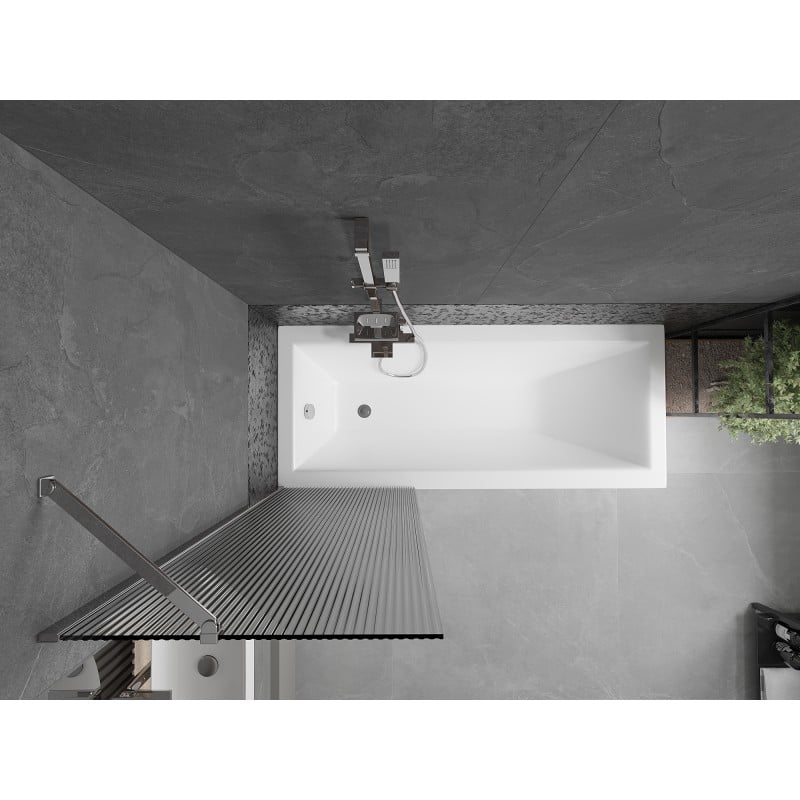 Mexen Next Badewannenwand 1-flügelig 60 x 150 cm, Streifen, Chrom - 895-060-000-00-09-01