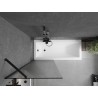 Mexen Next Badewannenabtrennung 1-flügelig 70 x 150 cm, Streifen, schwarz - 895-070-000-00-09-70