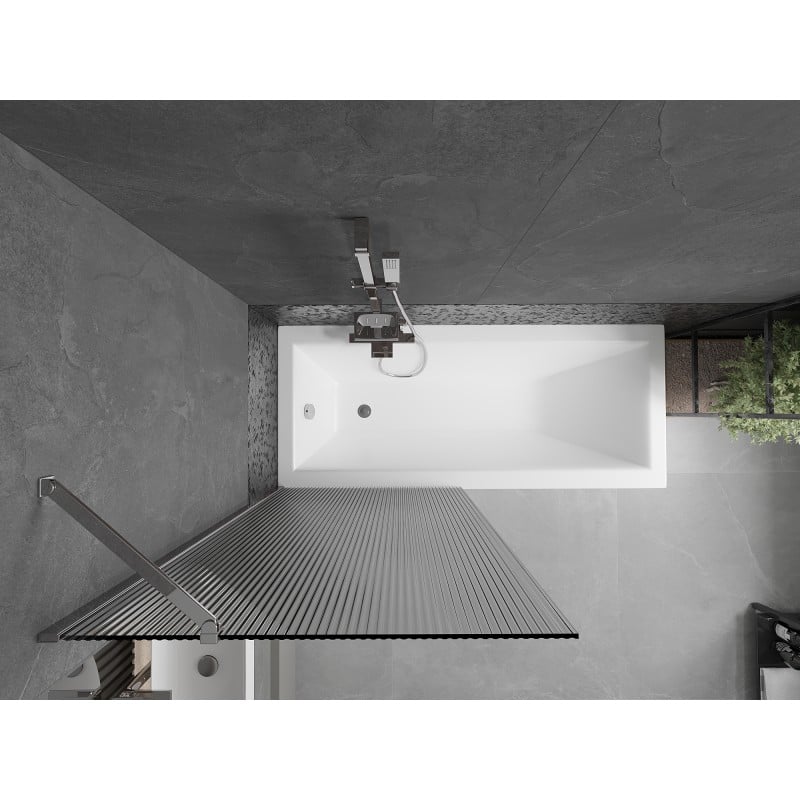 Mexen Next Badewannenfaltwand 1-flügelig 80 x 150 cm, Streifen, Chrom - 895-080-000-00-09-01