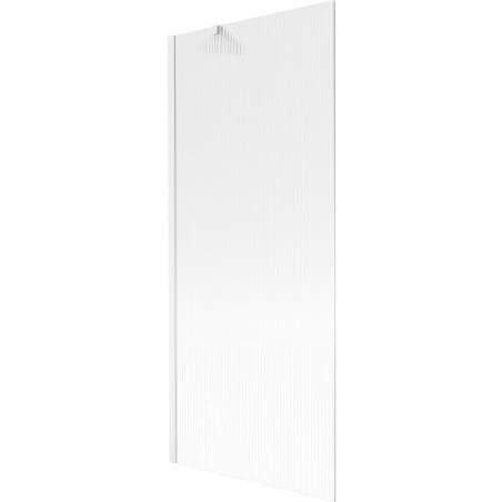 Mexen Next Badewannenwand 1-flügelig 80 x 150 cm, Streifen, weiß - 895-080-000-00-09-20