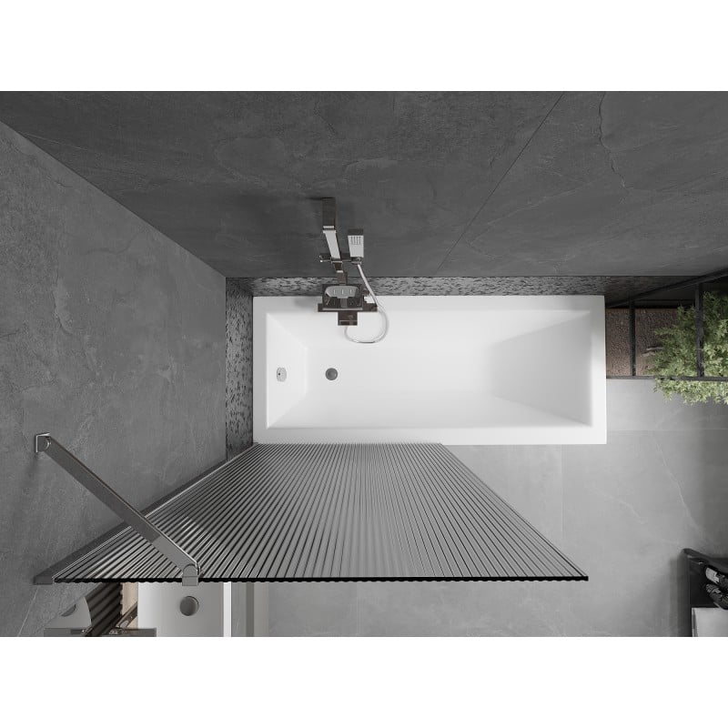 Mexen Next Badewannenfaltwand 1-flügelig 90 x 150 cm, Streifen, Chrom - 895-090-000-00-09-01