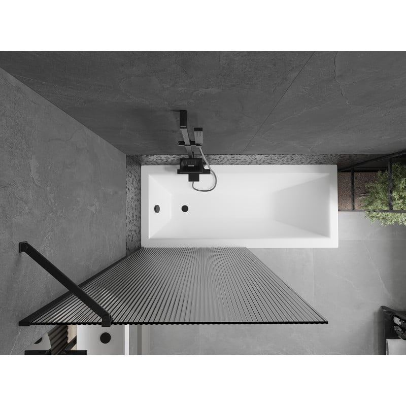 Mexen Next Badewannen-Faltwand 1-flügelig 90 x 150 cm, Streifen, schwarz - 895-090-000-00-09-70