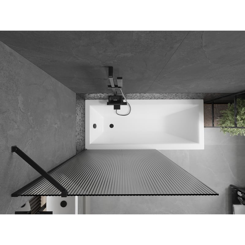 Mexen Next Duschabtrennung 1-flügelig 100 x 150 cm, gestreift, schwarz - 895-100-000-00-09-70