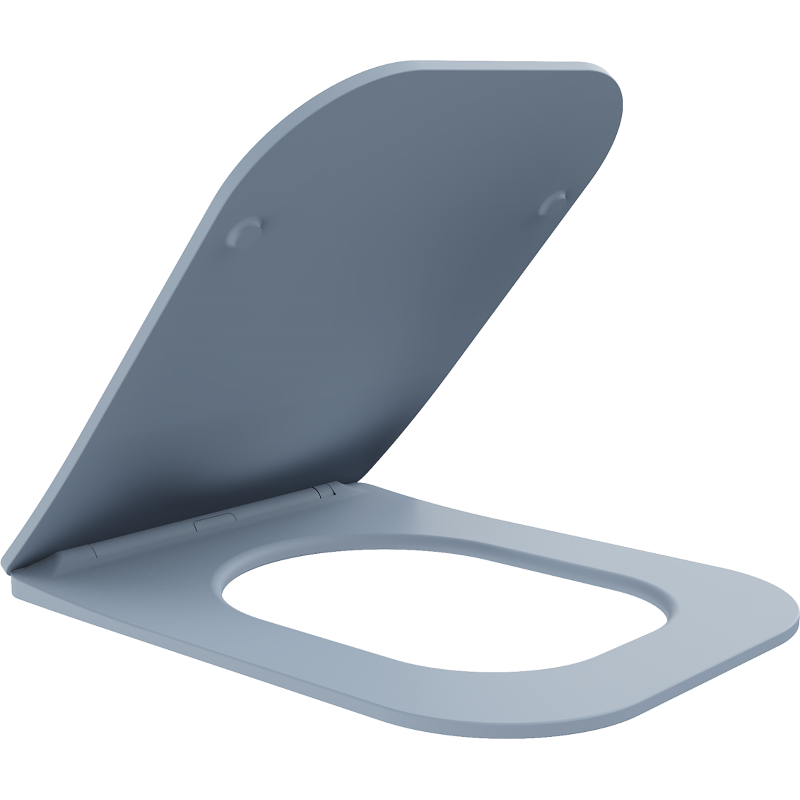Mexen Teo langsam schließender Slim-Sitz, Duroplast, matt grau-blau - 39840069