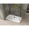 Mexen Omega Schiebetür-Duschkabine 130 x 70 cm, transparent, gold + Flat Duschwanne - 825-130-070-50-00-4010