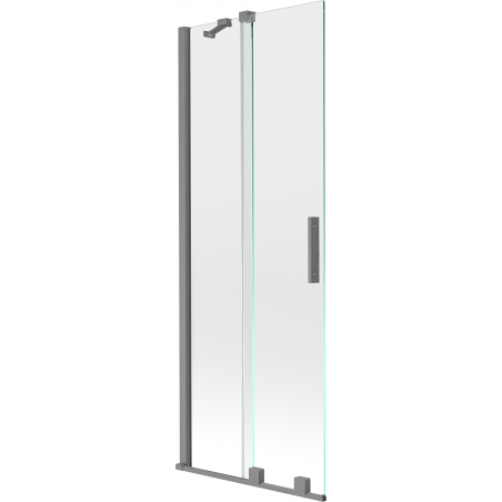 Mexen Velar 2-flügelige verschiebbare Badewannenabtrennung 75 x 150 cm, transparent, Gun Metal - 896-075-000-01-95
