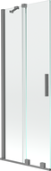 Mexen Velar 2-flügelige verschiebbare Badewannenabtrennung 75 x 150 cm, transparent, Gun Metal - 896-075-000-01-95