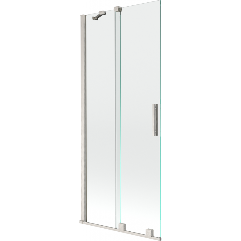 Mexen Velar Duschwand, 2-flügelig, verschiebbar 80 x 150 cm, transparent, gebürsteter Nickel - 896-080-000-01-97