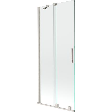 Mexen Velar Duschwand, 2-flügelig, verschiebbar 80 x 150 cm, transparent, gebürsteter Nickel - 896-080-000-01-97