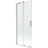 Mexen Velar Duschwand, 2-flügelig, verschiebbar 80 x 150 cm, transparent, gebürsteter Nickel - 896-080-000-01-97