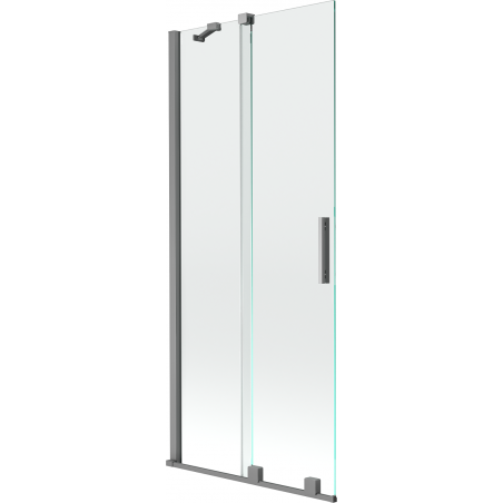 Mexen Velar 2-flügelige, verschiebbare Duschabtrennung 80 x 150 cm, transparent, Gun Metal - 896-080-000-01-95