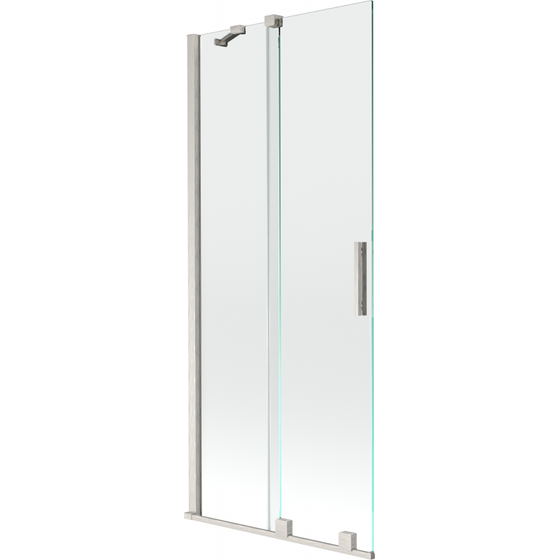 Mexen Velar Duschtür 2-flüglig verschiebbar 85 x 150 cm, transparent, gebürsteter Nickel - 896-085-000-01-97