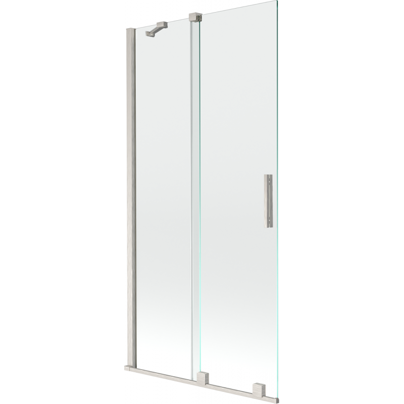 Mexen Velar Duschwand 2-flügelig verschiebbar 90 x 150 cm, transparent, gebürstetes Nickel - 896-090-000-01-97