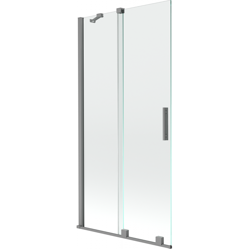 Mexen Velar 2-flügelige verschiebbare Duschwand 90 x 150 cm, transparent, Gun Metal - 896-090-000-01-95