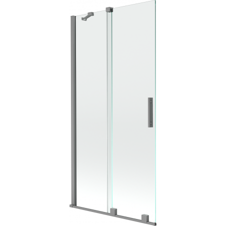 Mexen Velar 2-flügelige verschiebbare Duschwand 90 x 150 cm, transparent, Gun Metal - 896-090-000-01-95