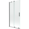Mexen Velar 2-flügelige verschiebbare Duschwand 90 x 150 cm, transparent, Gun Metal - 896-090-000-01-95
