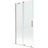 Mexen Velar Duschabtrennung 2-flügelig verschiebbar 95 x 150 cm, transparent, gebürsteter Nickel - 896-095-000-01-97