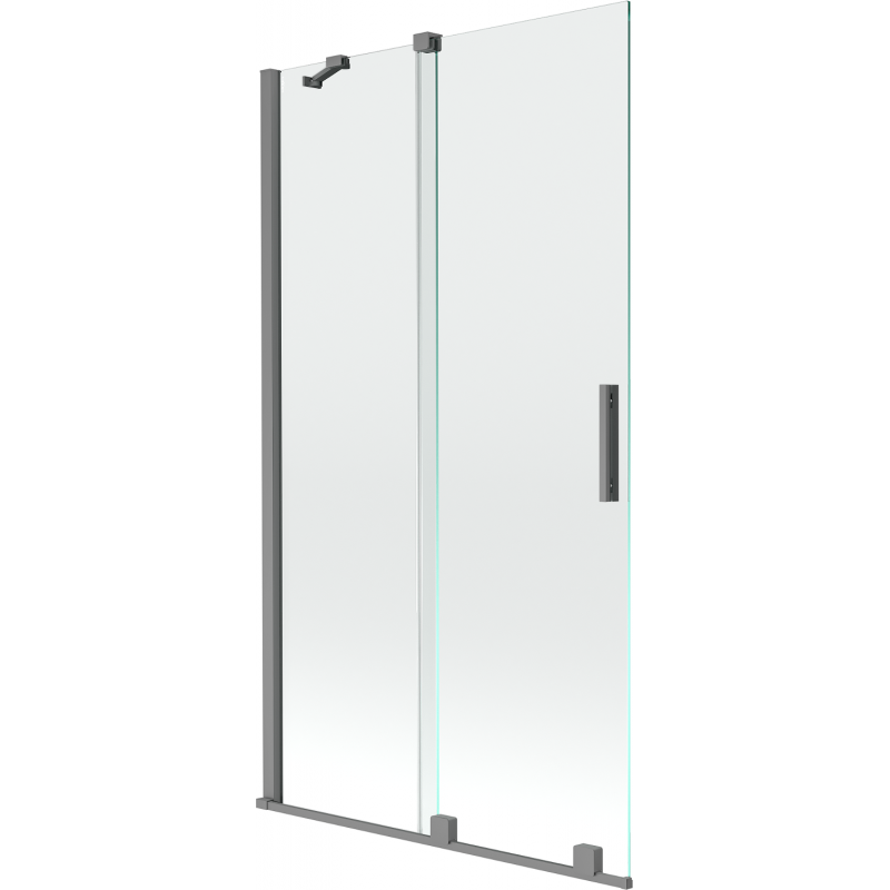Mexen Velar 2-flügelige, verschiebbare Duschwand 100 x 150 cm, transparent, Gun Metal - 896-100-000-01-95