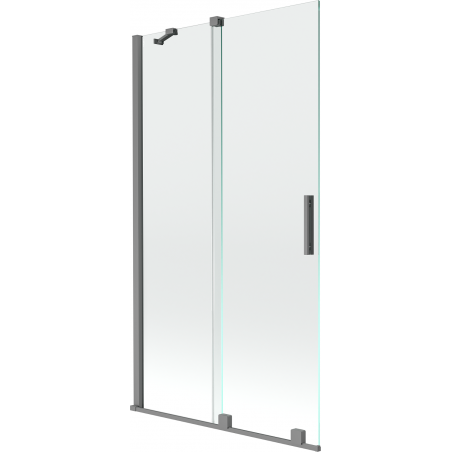 Mexen Velar 2-flügelige, verschiebbare Duschwand 100 x 150 cm, transparent, Gun Metal - 896-100-000-01-95