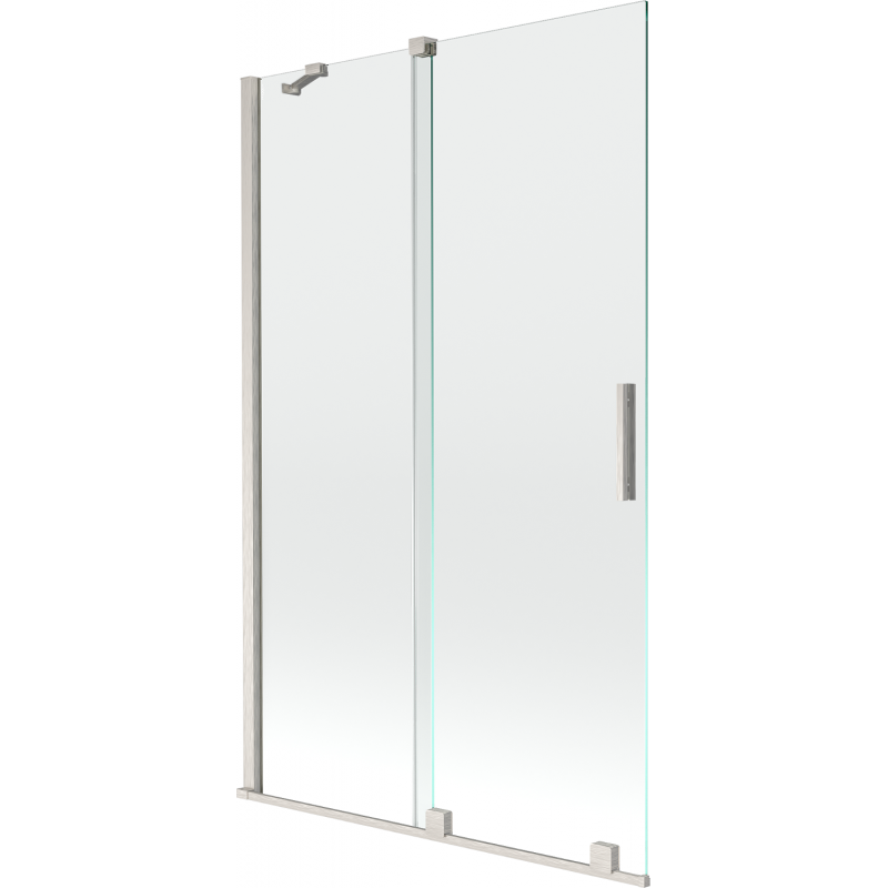 Mexen Velar Duschabtrennung 2-flügelig verschiebbar 110 x 150 cm, transparent, gebürsteter Nickel - 896-110-000-01-97