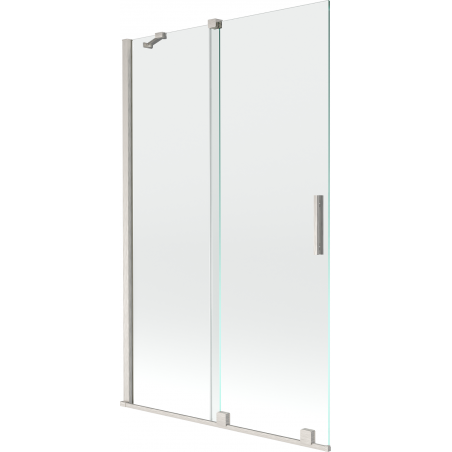 Mexen Velar Duschabtrennung 2-flügelig verschiebbar 110 x 150 cm, transparent, gebürsteter Nickel - 896-110-000-01-97