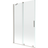 Mexen Velar Duschabtrennung 2-flügelig verschiebbar 110 x 150 cm, transparent, gebürsteter Nickel - 896-110-000-01-97