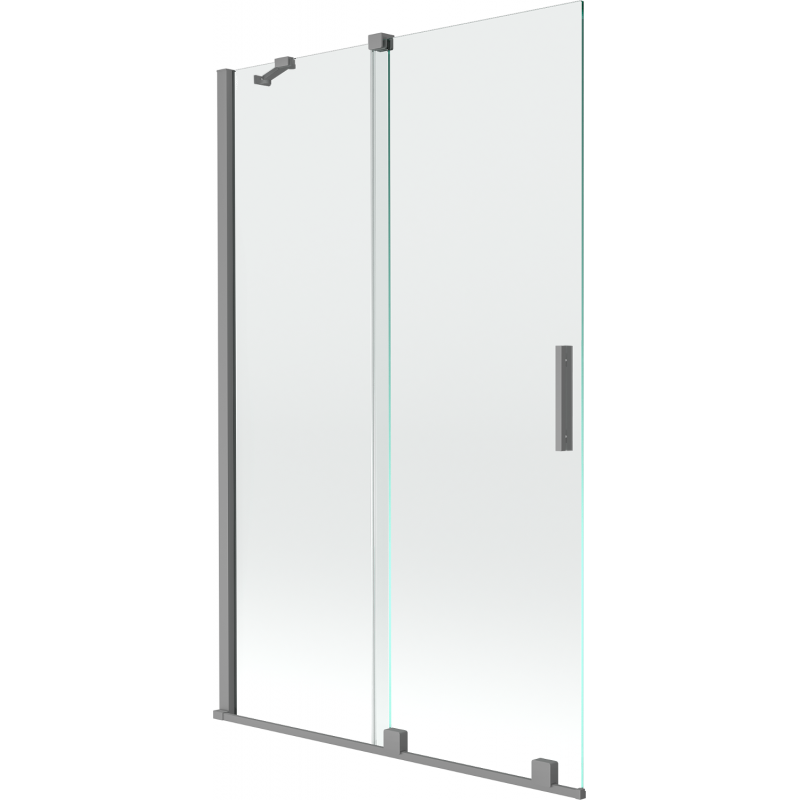 Mexen Velar zweiflügeliger Duschschirm 110 x 150 cm, transparent, Gun Metal - 896-110-000-01-95