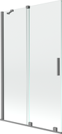 Mexen Velar zweiflügeliger Duschschirm 110 x 150 cm, transparent, Gun Metal - 896-110-000-01-95