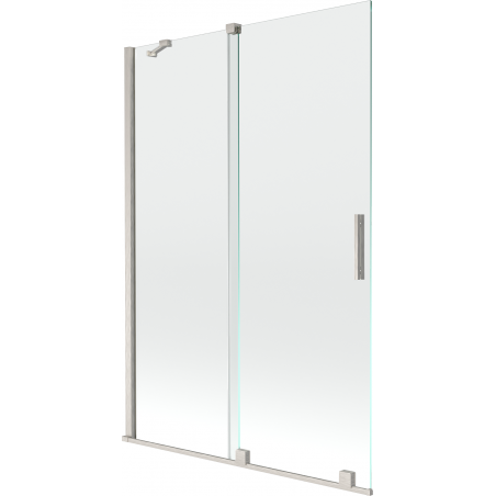 Mexen Velar 2-flügelige, verschiebbare Badewannenabtrennung 120 x 150 cm, transparent, gebürstetes Nickel - 896-120-000-01-97