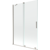 Mexen Velar 2-flügelige, verschiebbare Badewannenabtrennung 120 x 150 cm, transparent, gebürstetes Nickel - 896-120-000-01-97
