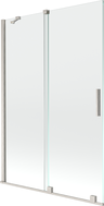 Mexen Velar 2-flügelige, verschiebbare Badewannenabtrennung 120 x 150 cm, transparent, gebürstetes Nickel - 896-120-000-01-97