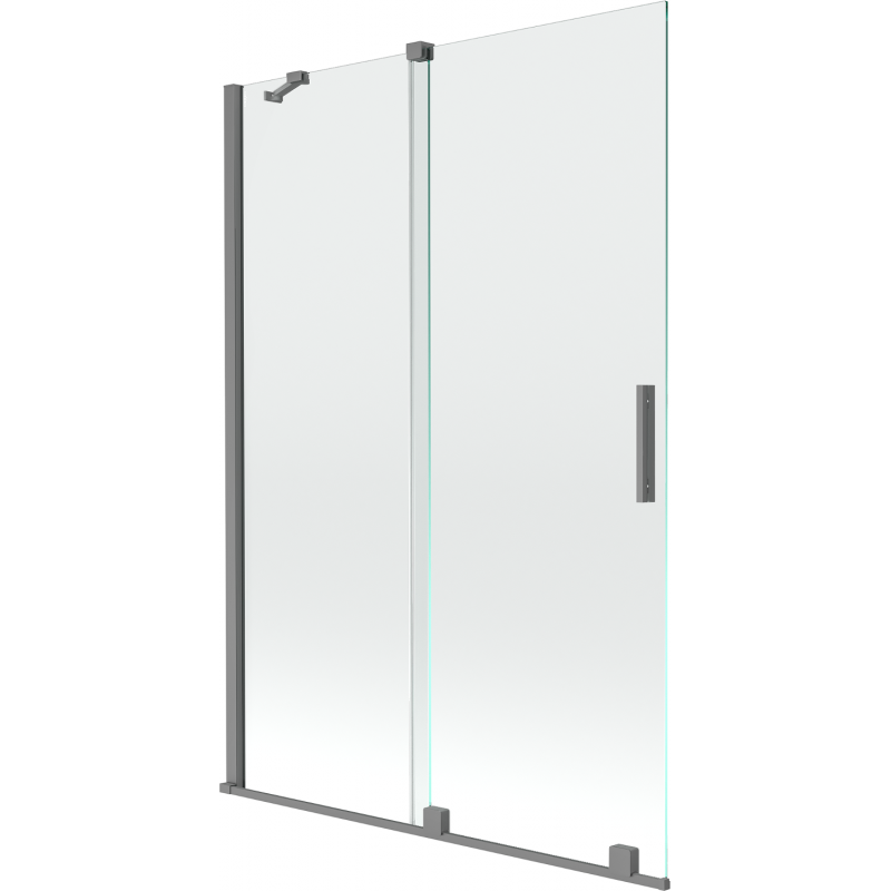 Mexen Velar 2-flügelige Duschabtrennung, verschiebbar, 120 x 150 cm, transparent, Gun Metal - 896-120-000-01-95