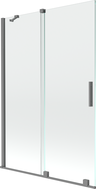 Mexen Velar 2-flügelige Duschabtrennung, verschiebbar, 120 x 150 cm, transparent, Gun Metal - 896-120-000-01-95