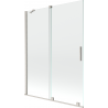 Mexen Velar Badewannenwand 2-flügelig verschiebbar 130 x 150 cm, transparent, gebürstetes Nickel - 896-130-000-01-97