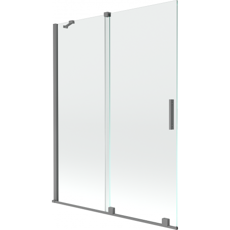 Mexen Velar zweiflügeliger verschiebbarer Duschabtrennung 130 x 150 cm, transparent, Gun Metal - 896-130-000-01-95