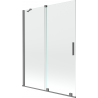 Mexen Velar zweiflügeliger verschiebbarer Duschabtrennung 130 x 150 cm, transparent, Gun Metal - 896-130-000-01-95