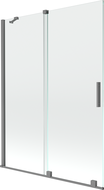 Mexen Velar zweiflügeliger verschiebbarer Duschabtrennung 130 x 150 cm, transparent, Gun Metal - 896-130-000-01-95