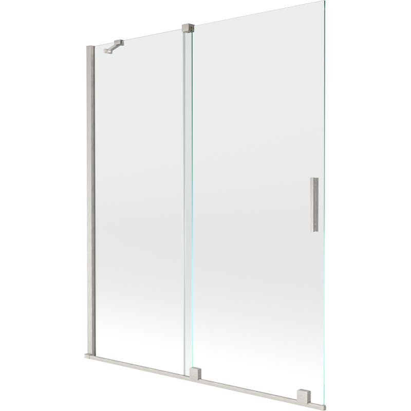 Mexen Velar 2-flügelige Duschabtrennung 140 x 150 cm, transparent, gebürsteter Nickel - 896-140-000-01-97