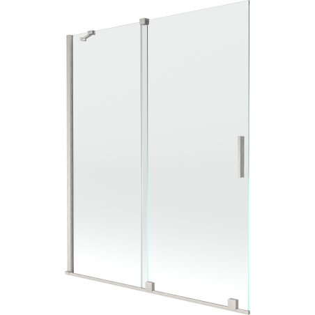 Mexen Velar 2-flügelige Duschabtrennung 140 x 150 cm, transparent, gebürsteter Nickel - 896-140-000-01-97