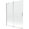 Mexen Velar 2-flügelige Duschabtrennung 140 x 150 cm, transparent, gebürsteter Nickel - 896-140-000-01-97