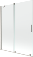 Mexen Velar 2-flügelige Duschabtrennung 140 x 150 cm, transparent, gebürsteter Nickel - 896-140-000-01-97